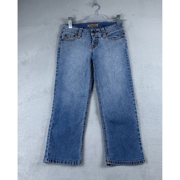 Paris Blues Cropped Jeans Womens Size 1 Straight Leg Low Rise Light Wash Blue - Picture 1 of 12